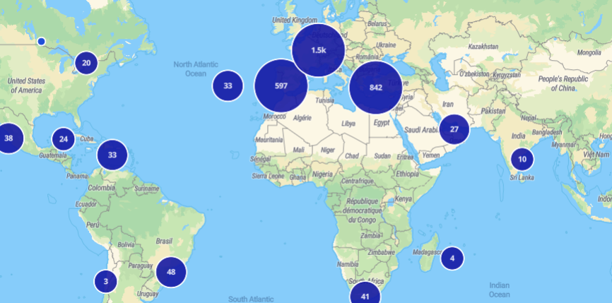 Carte RevoSea des zones maritimes protégées